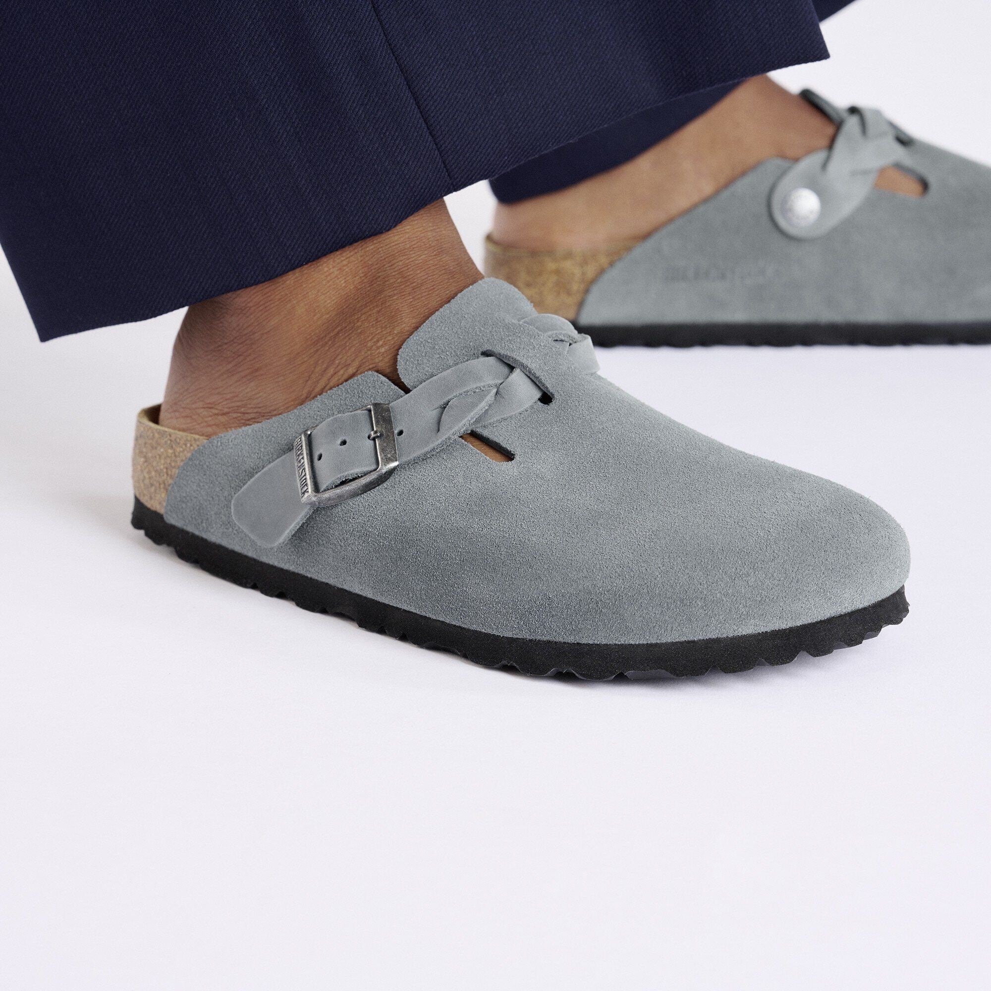 Boston Braid | Suede | Basalt Gray – Birkenstock Midtown