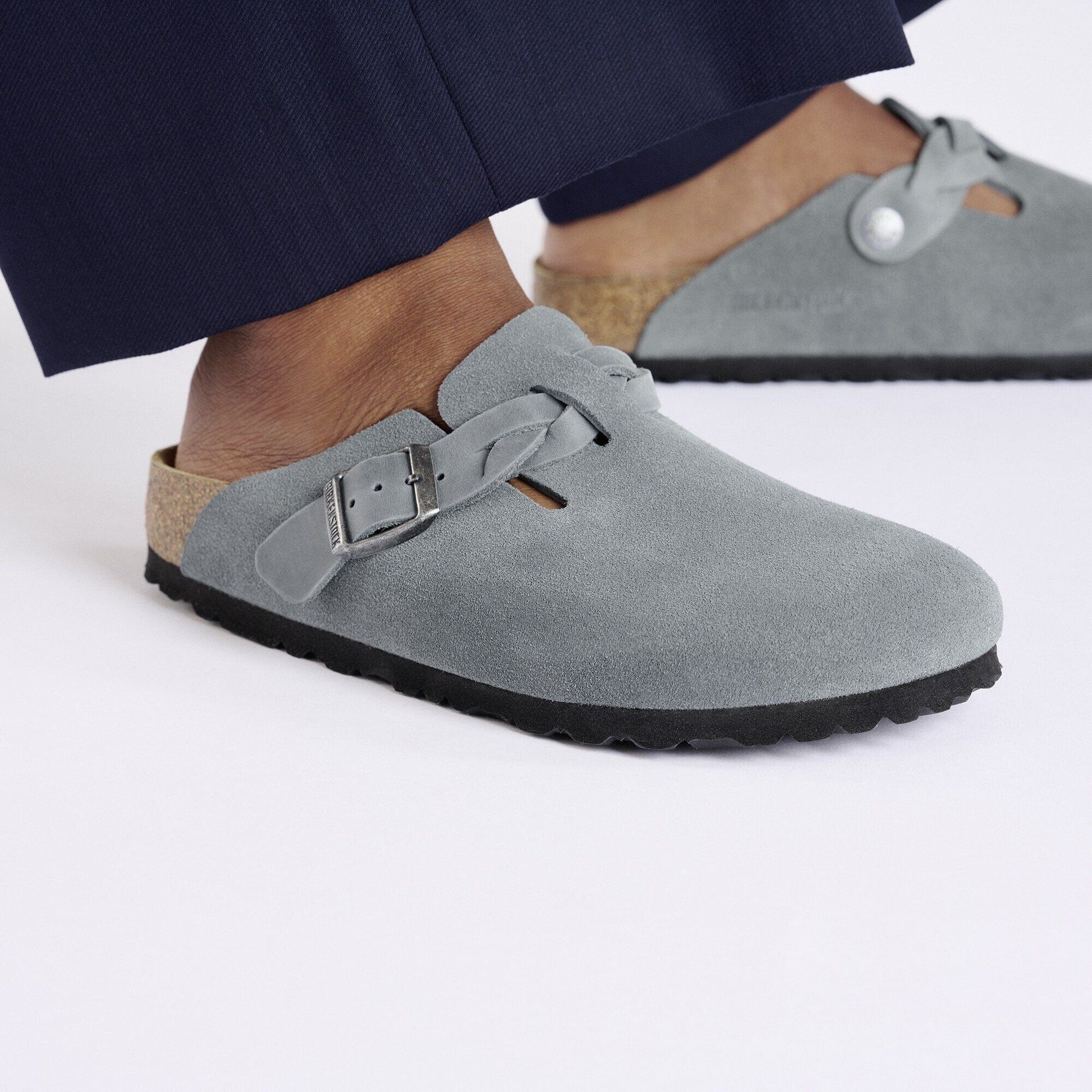 Boston Braid | Suede | Basalt Gray - clog - Birkenstock