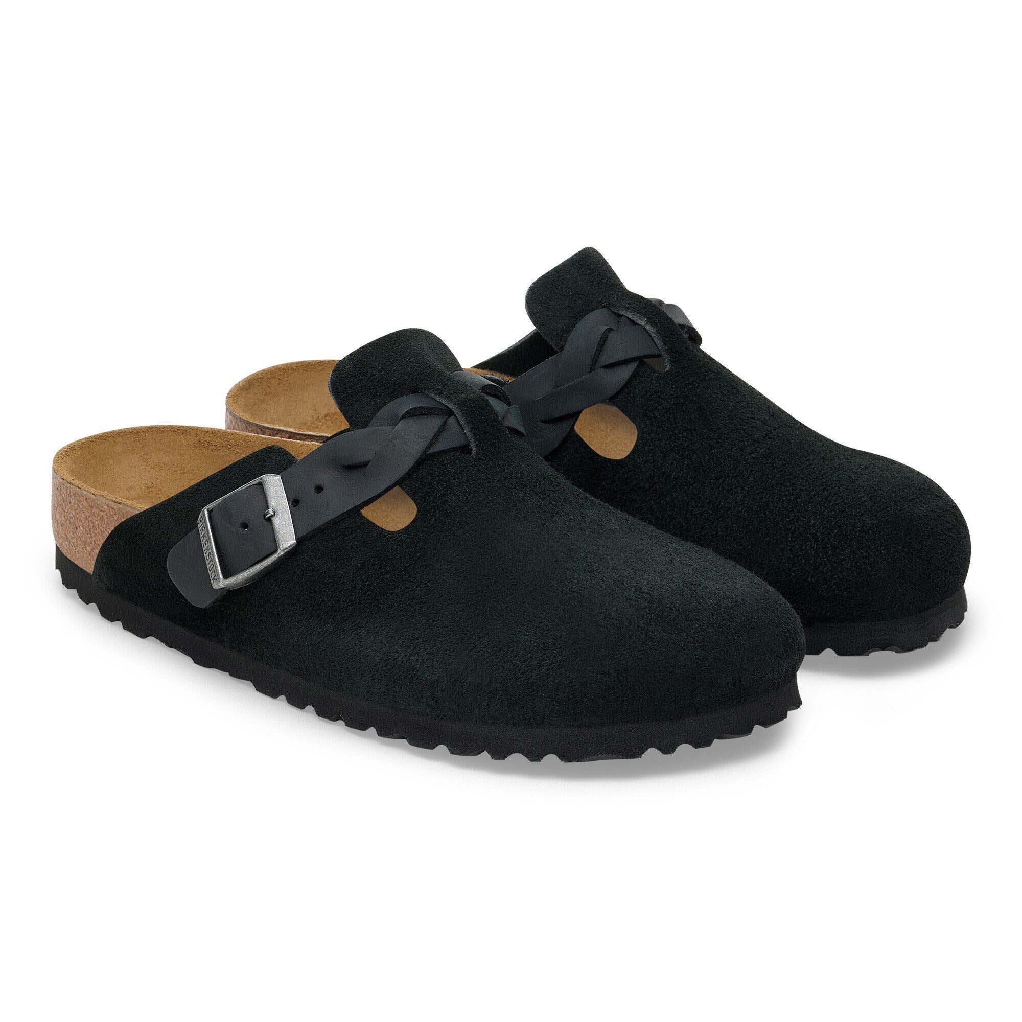 靴 BIRKENSTOCK Boston sandal boston-braid-suede-black-