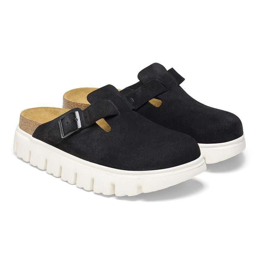 Boston Chunky | Suede | Black/White - Clog - Birkenstock