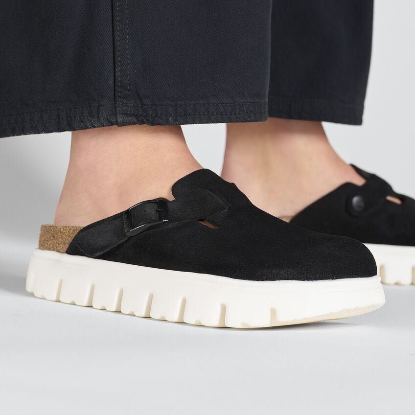 Boston Chunky | Suede | Black/White - Clog - Birkenstock