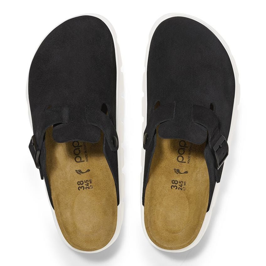 Boston Chunky | Suede | Black/White - Clog - Birkenstock