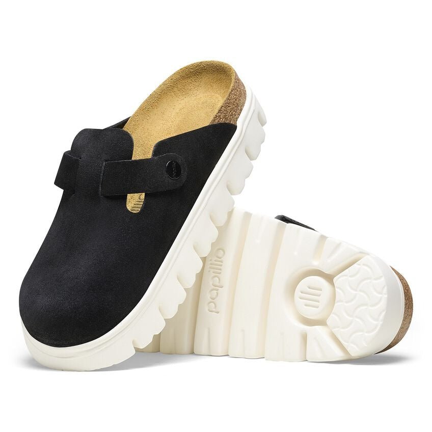 Boston Chunky | Suede | Black/White - Clog - Birkenstock