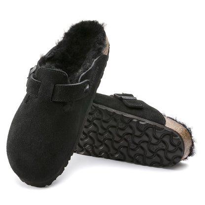 Boston Shearling | Suede | Black - clog - Birkenstock