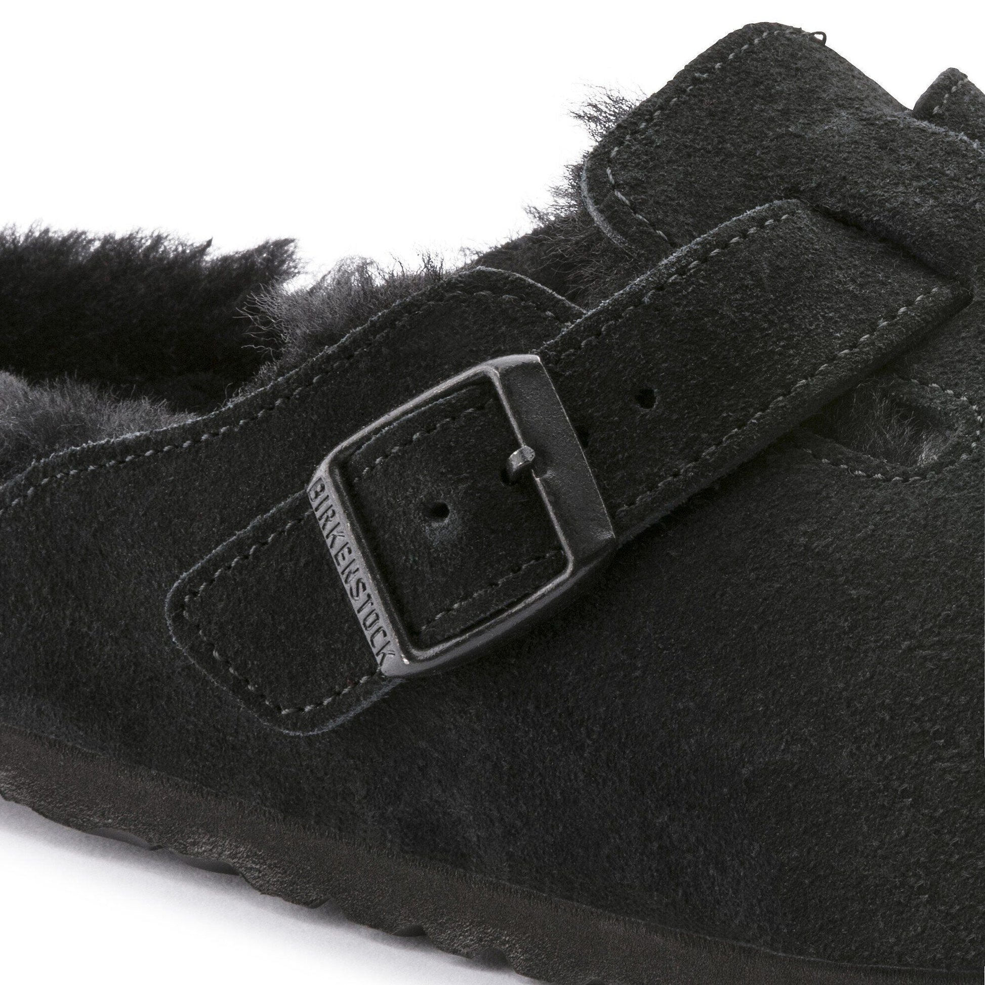 Boston Shearling | Suede | Black - clog - Birkenstock