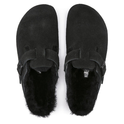 Boston Shearling | Suede | Black - clog - Birkenstock