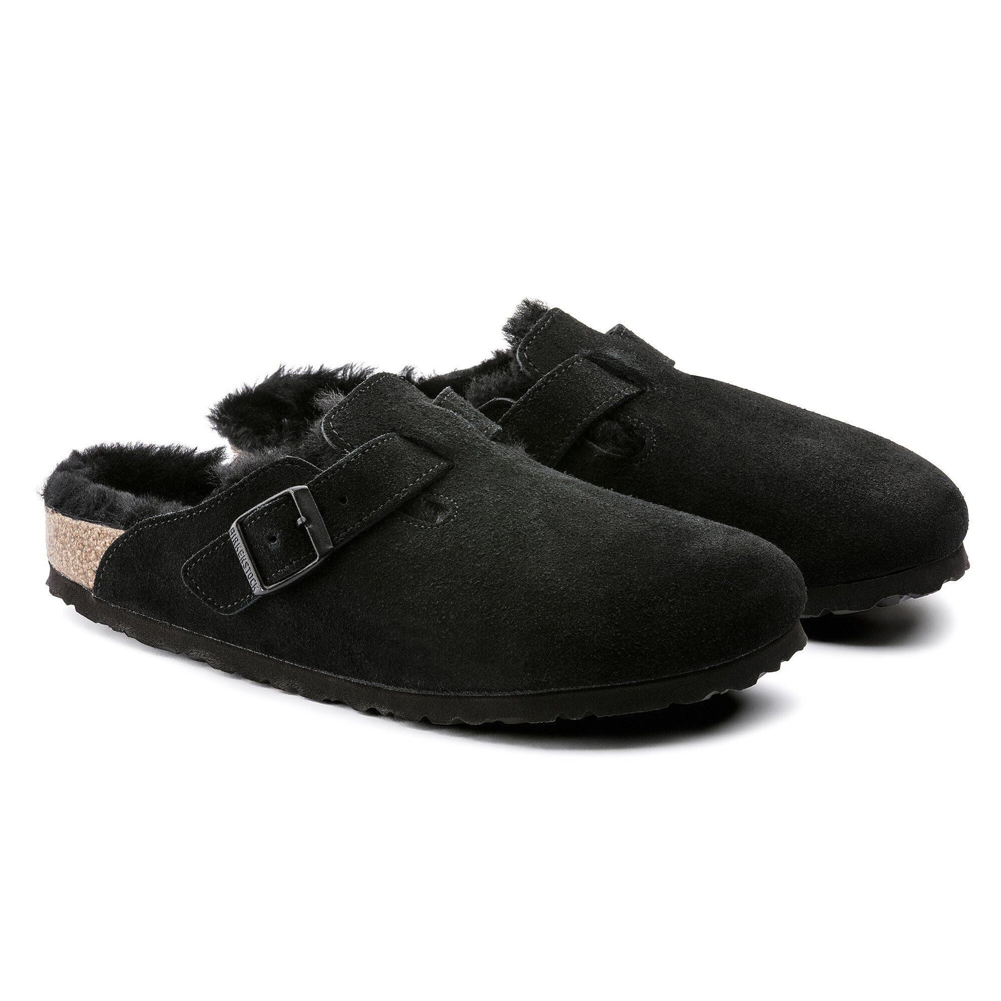 Boston Shearling | Suede | Black - clog - Birkenstock