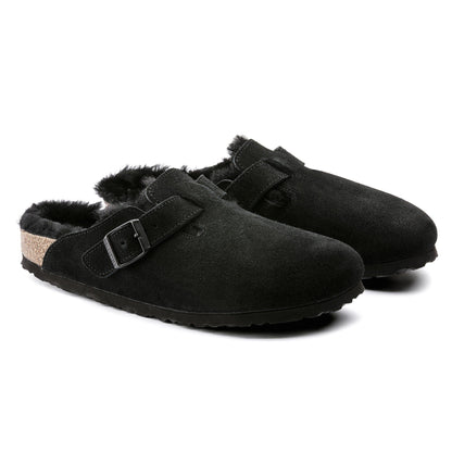 Boston Shearling | Suede | Black - clog - Birkenstock