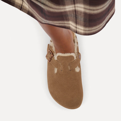 Boston Shearling | Suede | Dark Tea - clog - Birkenstock