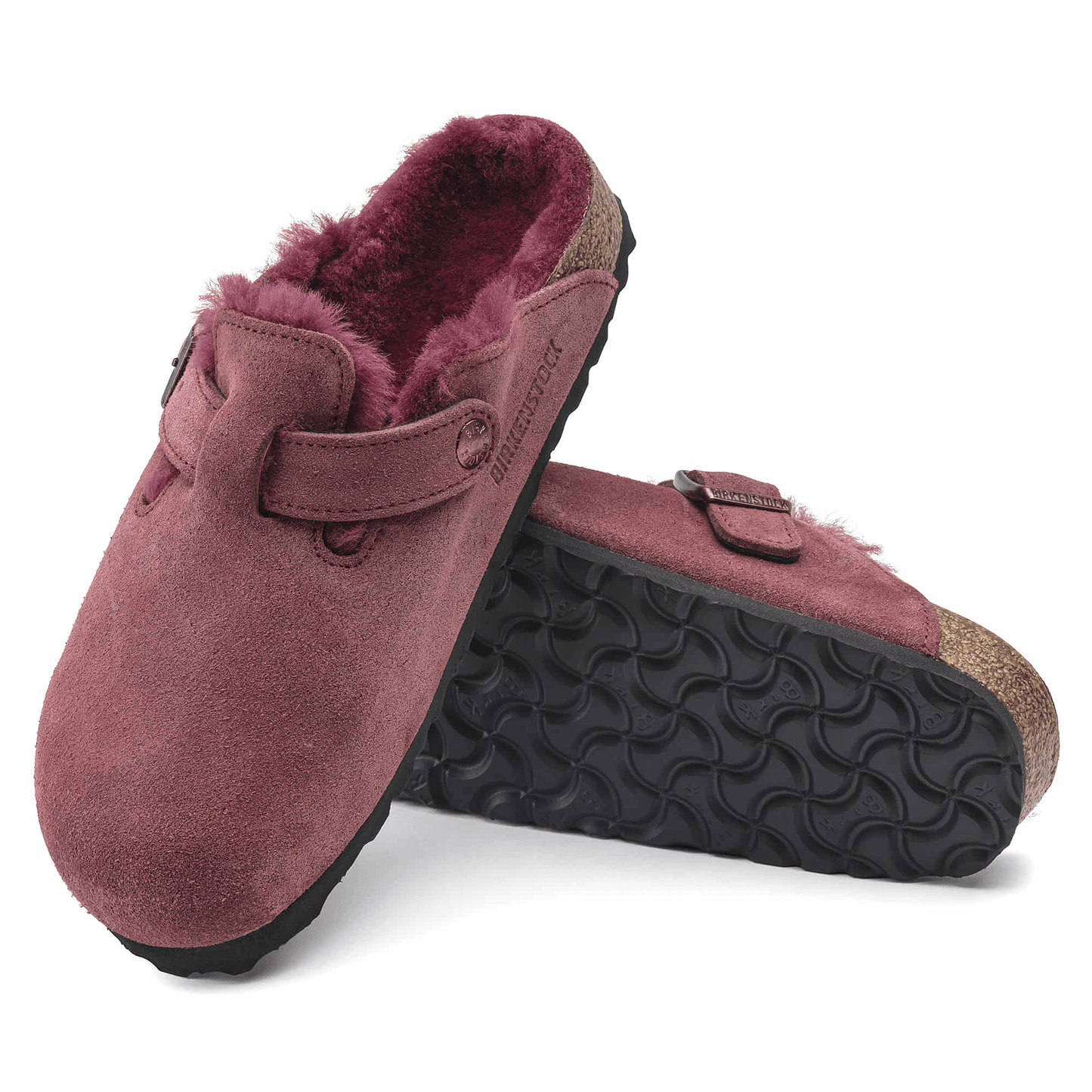 Boston Shearling | Suede | Maroon - Clog - Birkenstock