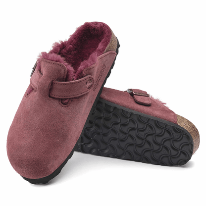 Boston Shearling Suede Maroon Birkenstock Midtown