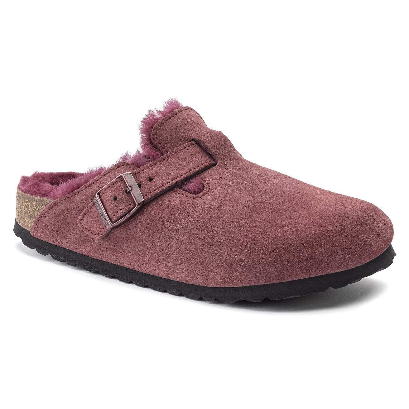 Boston Shearling | Suede | Maroon - Clog - Birkenstock