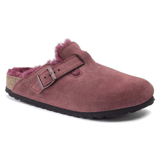 Boston Shearling | Suede | Maroon - Clog - Birkenstock
