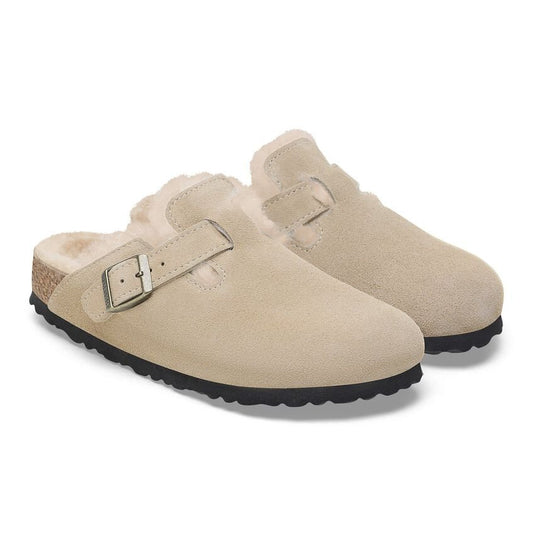 Boston Shearling | Suede | Taupe - Clog - Birkenstock