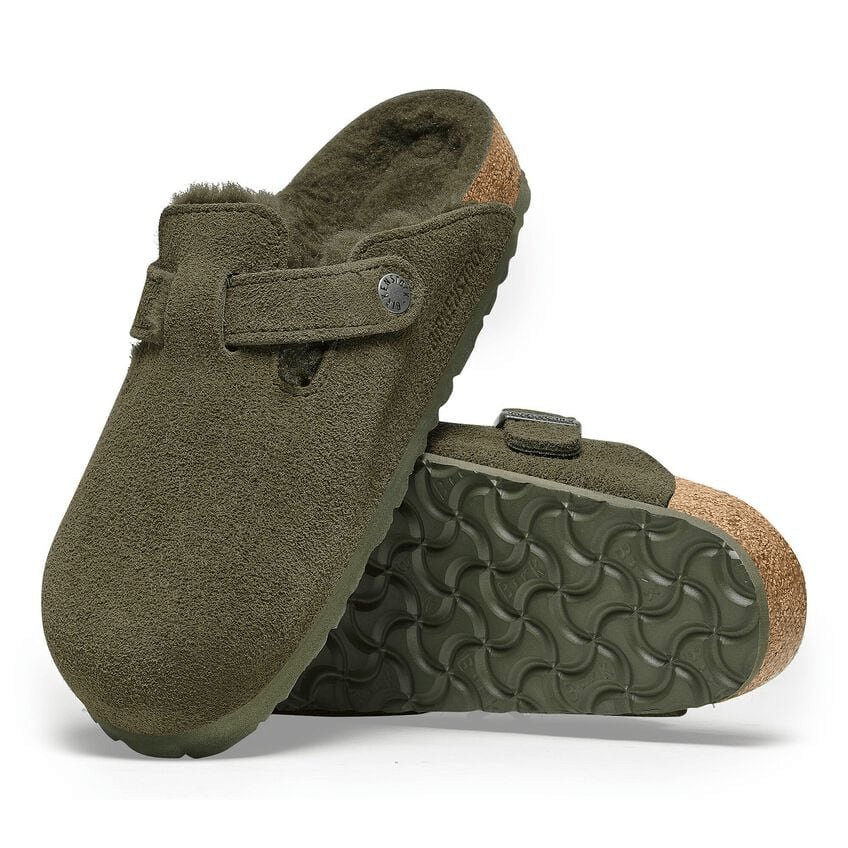 Boston Shearling | Suede | Thyme - Clog - Birkenstock