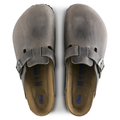 Boston Soft Footbed | Oiled Leather | Iron - clog - Birkenstock