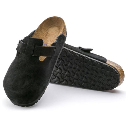 Boston | Soft Footbed | Suede | Black - Clog - Birkenstock