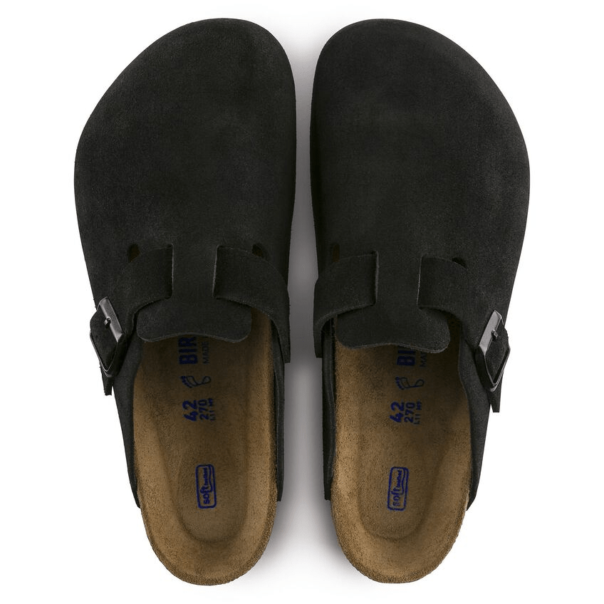 Boston | Soft Footbed | Suede | Black - Clog - Birkenstock