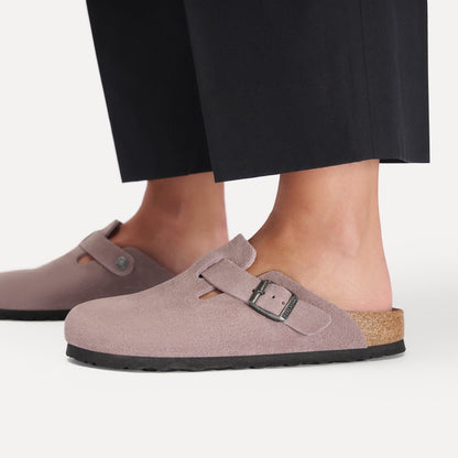 Boston | Soft Footbed | Suede | Faded Purple - Clog - Birkenstock