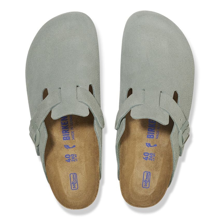 Boston | Soft Footbed | Suede | Pure Sage - Clog - Birkenstock