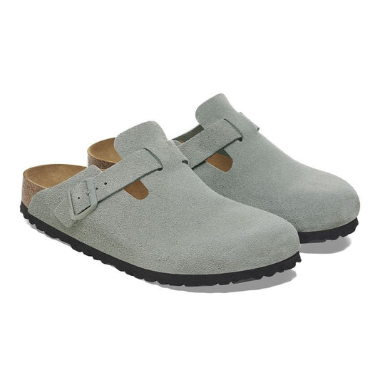 Boston | Soft Footbed | Suede | Pure Sage - Clog - Birkenstock