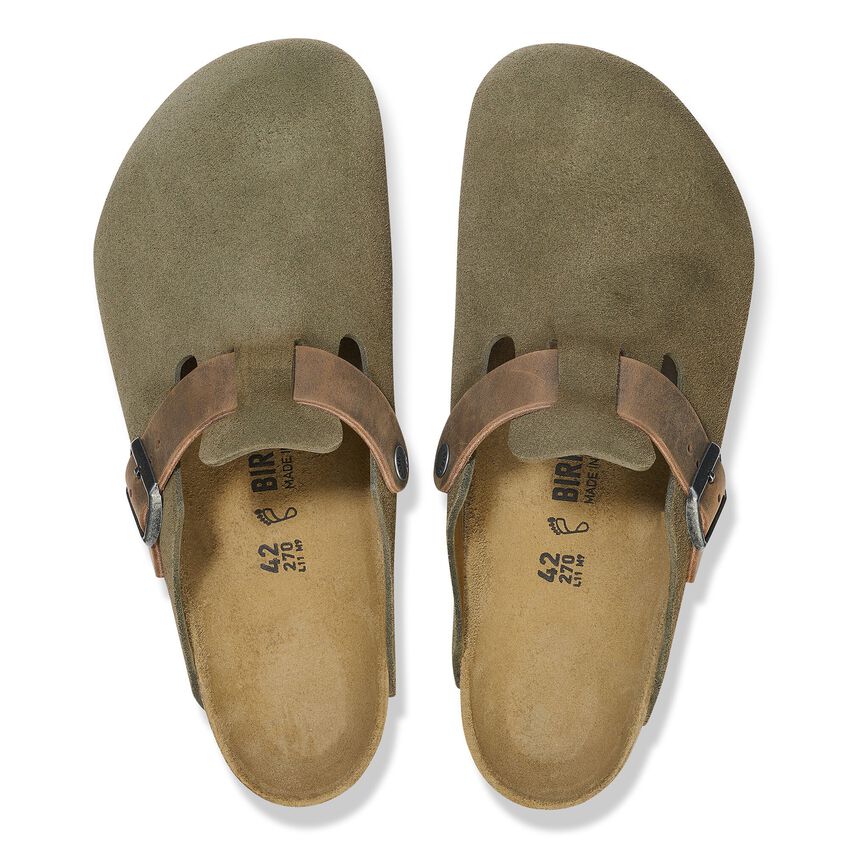 Men's Boston cheapest Taupe suede clog sandal 45