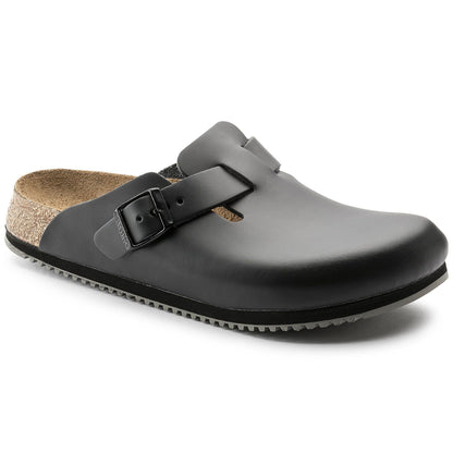 Boston Super Grip | Leather | Black - clog - Birkenstock