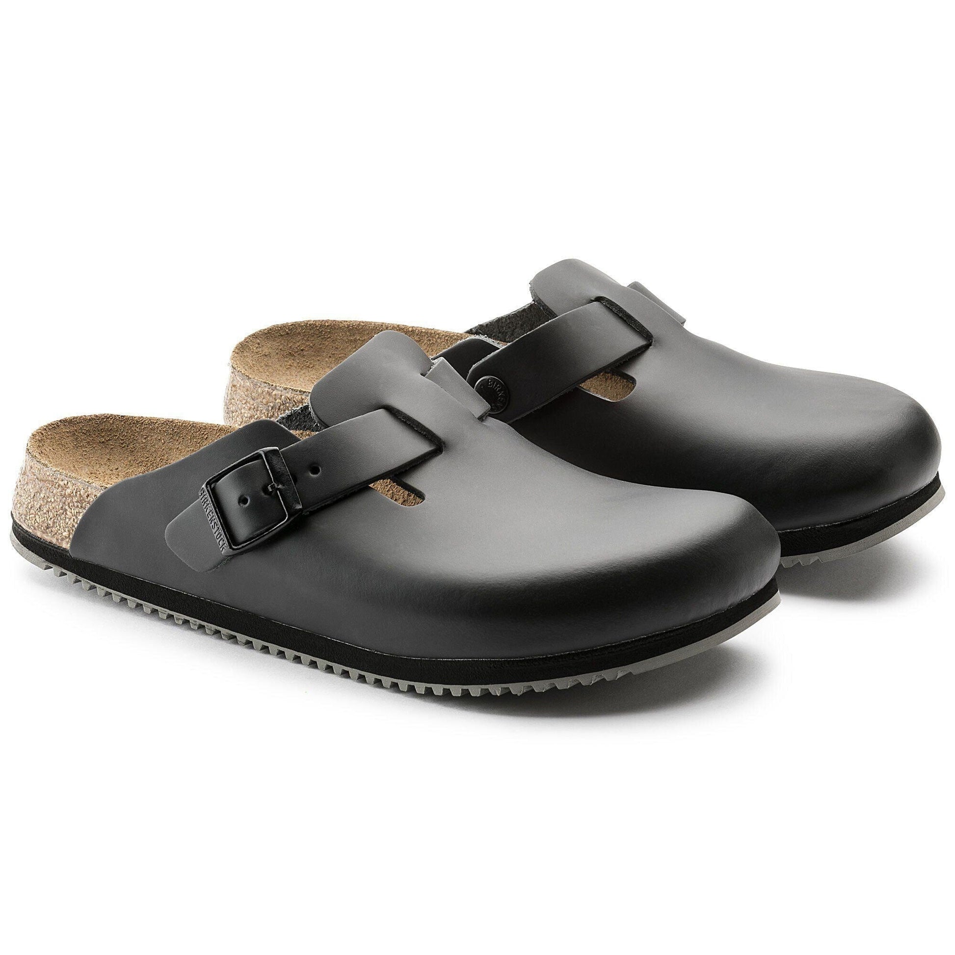 Boston Super Grip | Leather | Black - clog - Birkenstock