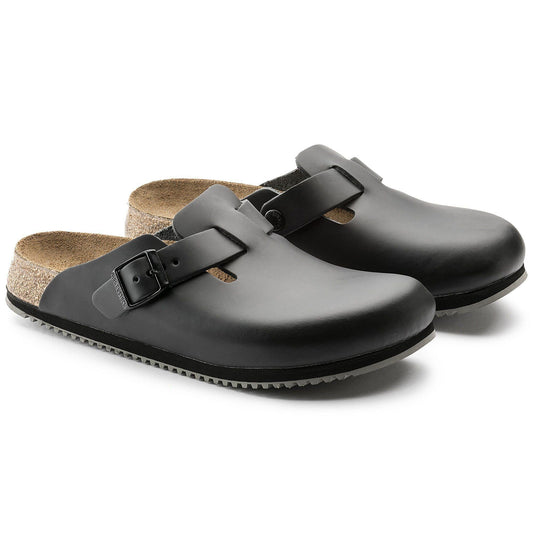 Boston Super Grip | Leather | Black - clog - Birkenstock