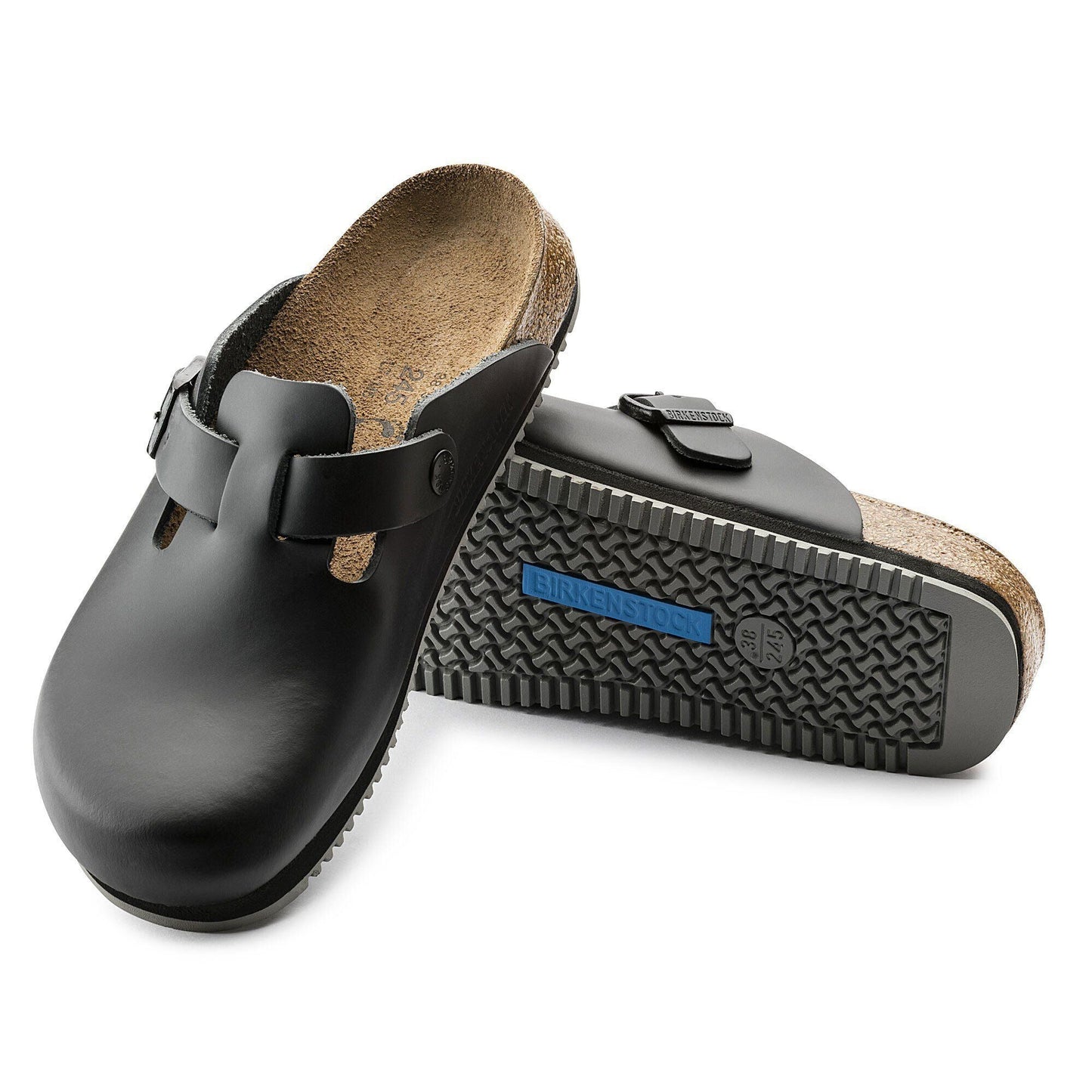 Boston Super Grip | Leather | Black - clog - Birkenstock