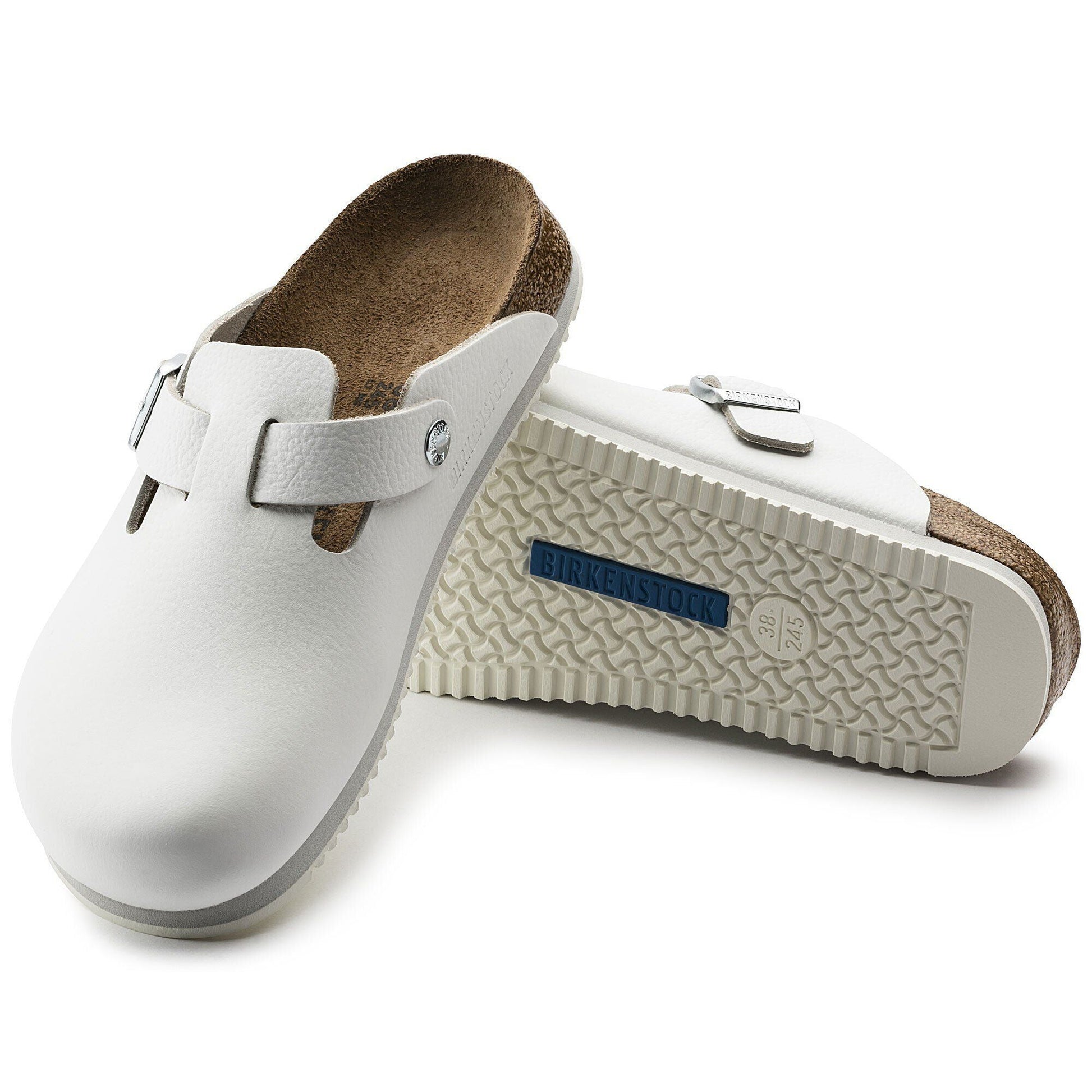 Boston Super Grip | Leather | White - clog - Birkenstock