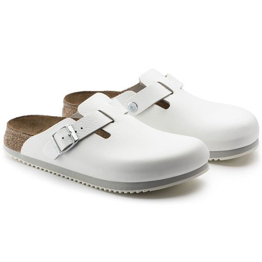 Boston Super Grip | Leather | White - clog - Birkenstock