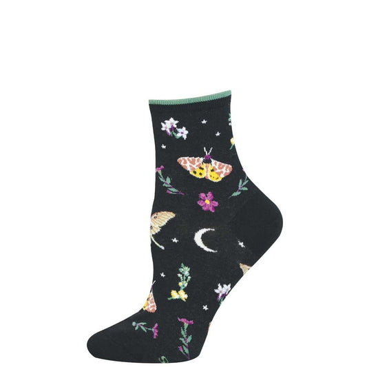 Botanical Moths | Women | Black - socks - Socksmith