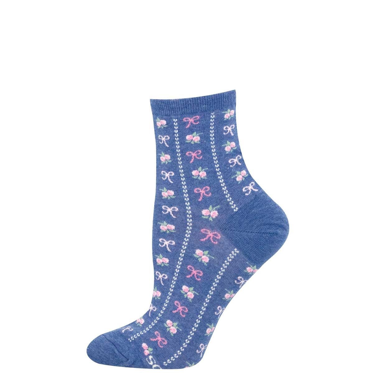 Bowquets | Women | Blue Heather - socks - Socksmith