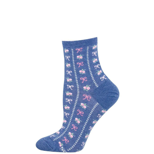 Bowquets | Women | Blue Heather - socks - Socksmith
