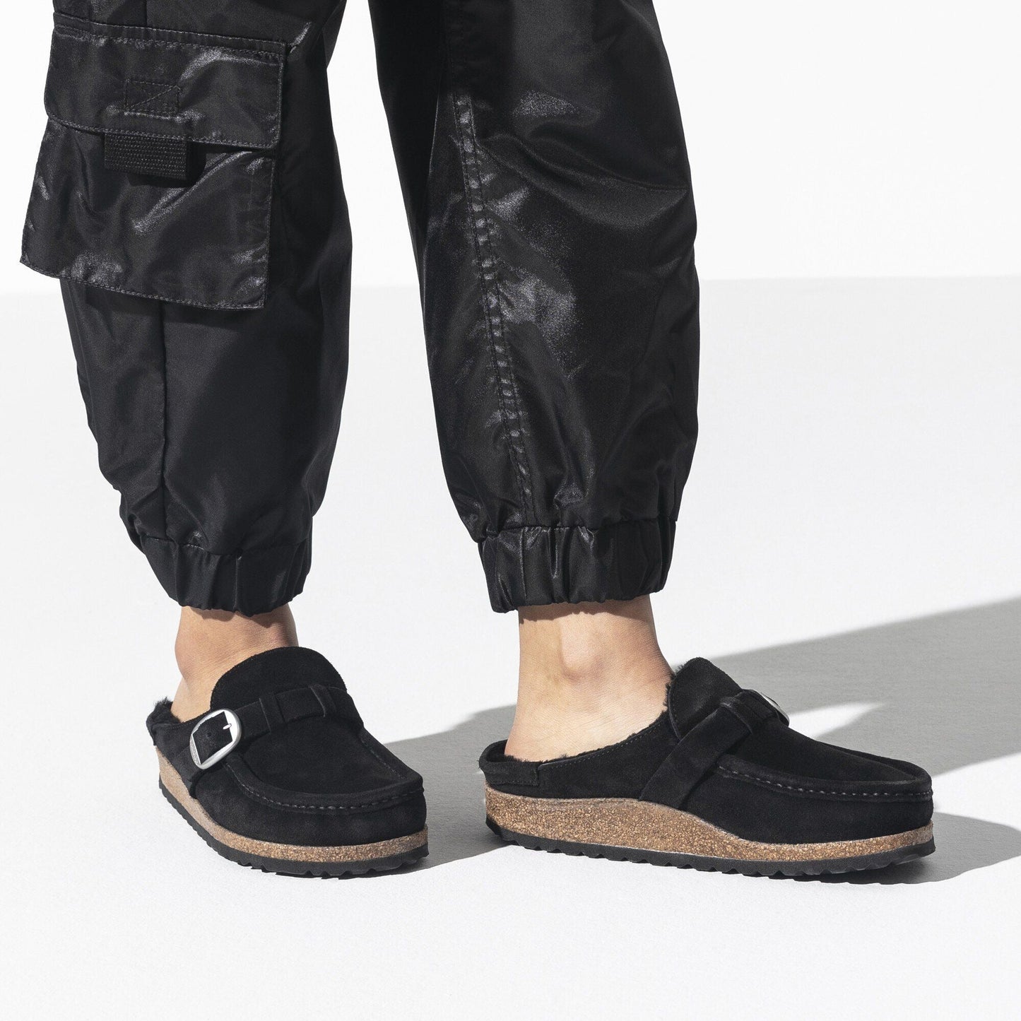 Buckley Shearling | Suede | Black - clog - Birkenstock