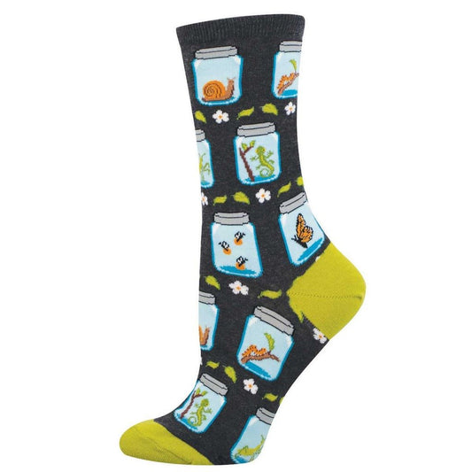 Bugs in Jars | Women | Charcoal Heather - socks - Socksmith