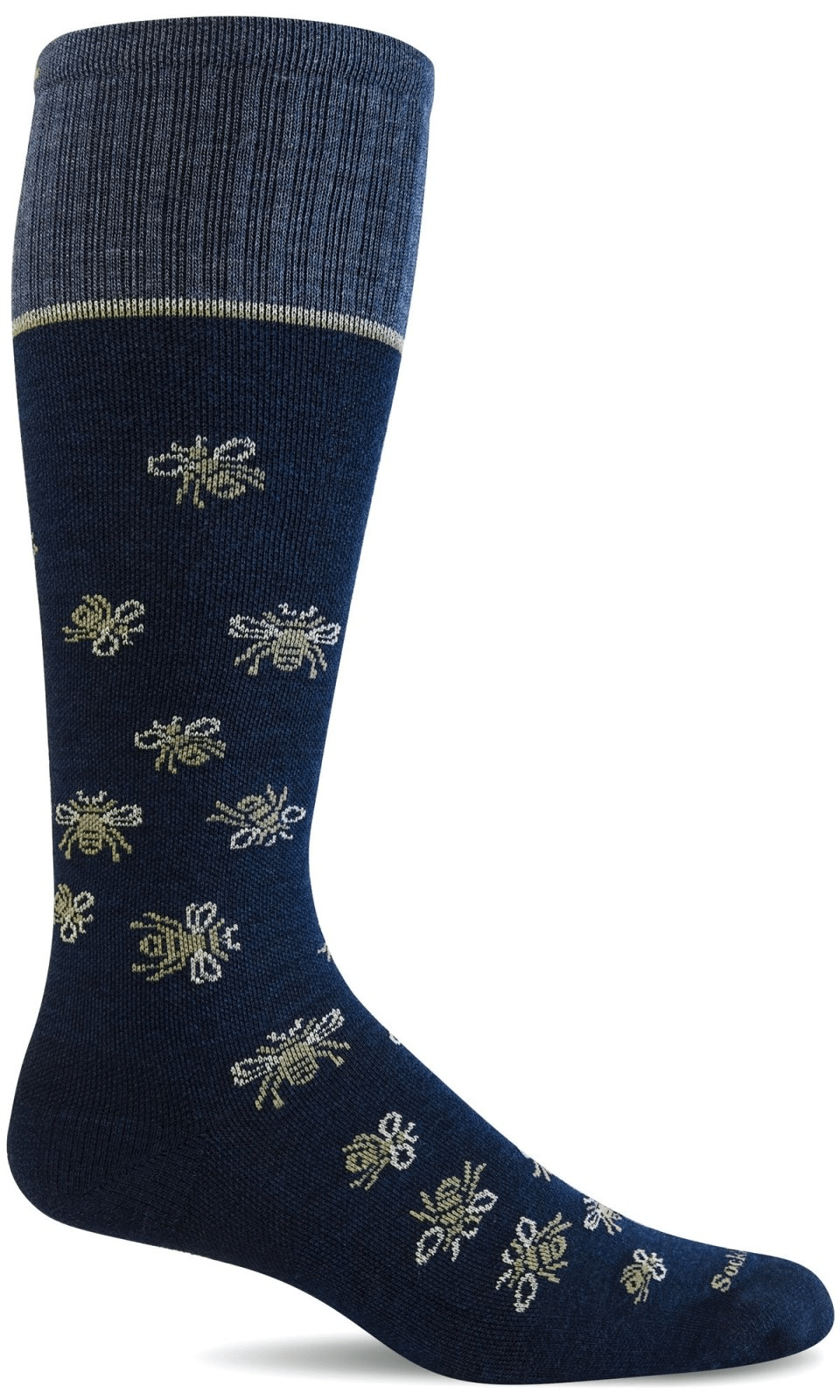 Busy Bee | Wide Calf | Compression | Women | Navy - socks - Sockwell