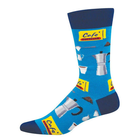 Cafe Espresso | Men | Blue - socks - Socksmith