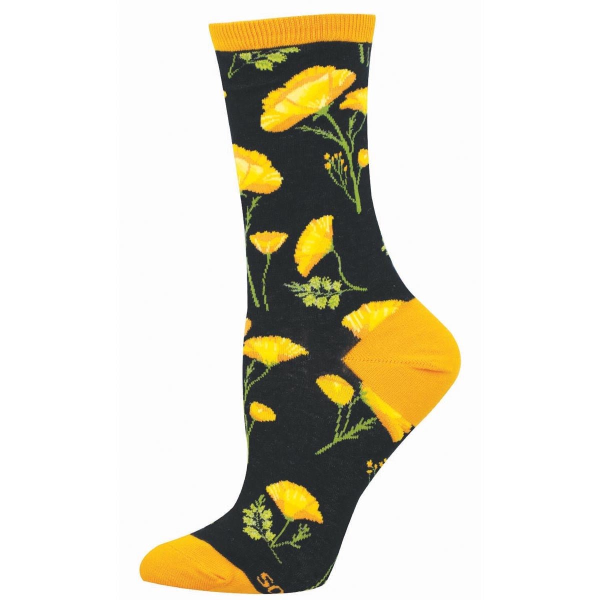 California Poppies | Women | Black - socks - Socksmith