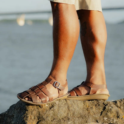 Capri | Leather | Cocoa Brown - sandals - VIBAe