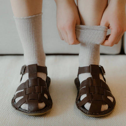 Capri | Leather | Cocoa Brown - sandals - VIBAe