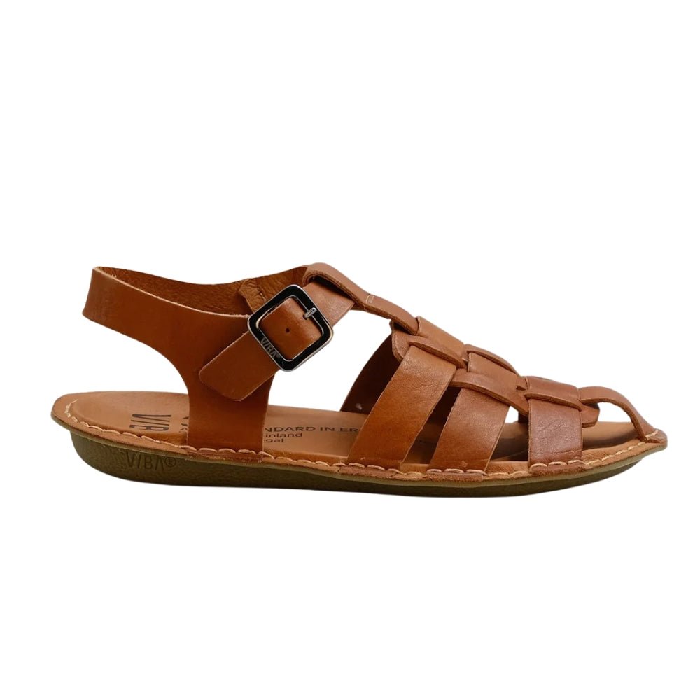 Capri | Leather | Cognac - sandals - VIBAe