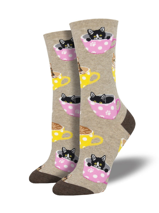 Cat - feinated | Women | Hemp Heather - Socks - Socksmith