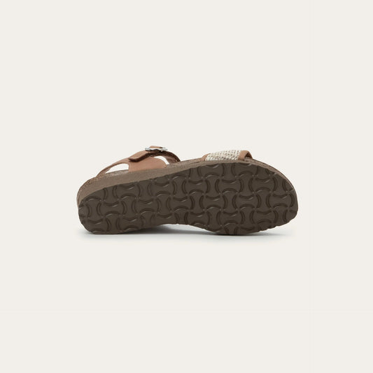 Cecile | Leather/Raffia | Latte Brown/Sand - Sandals - Naot