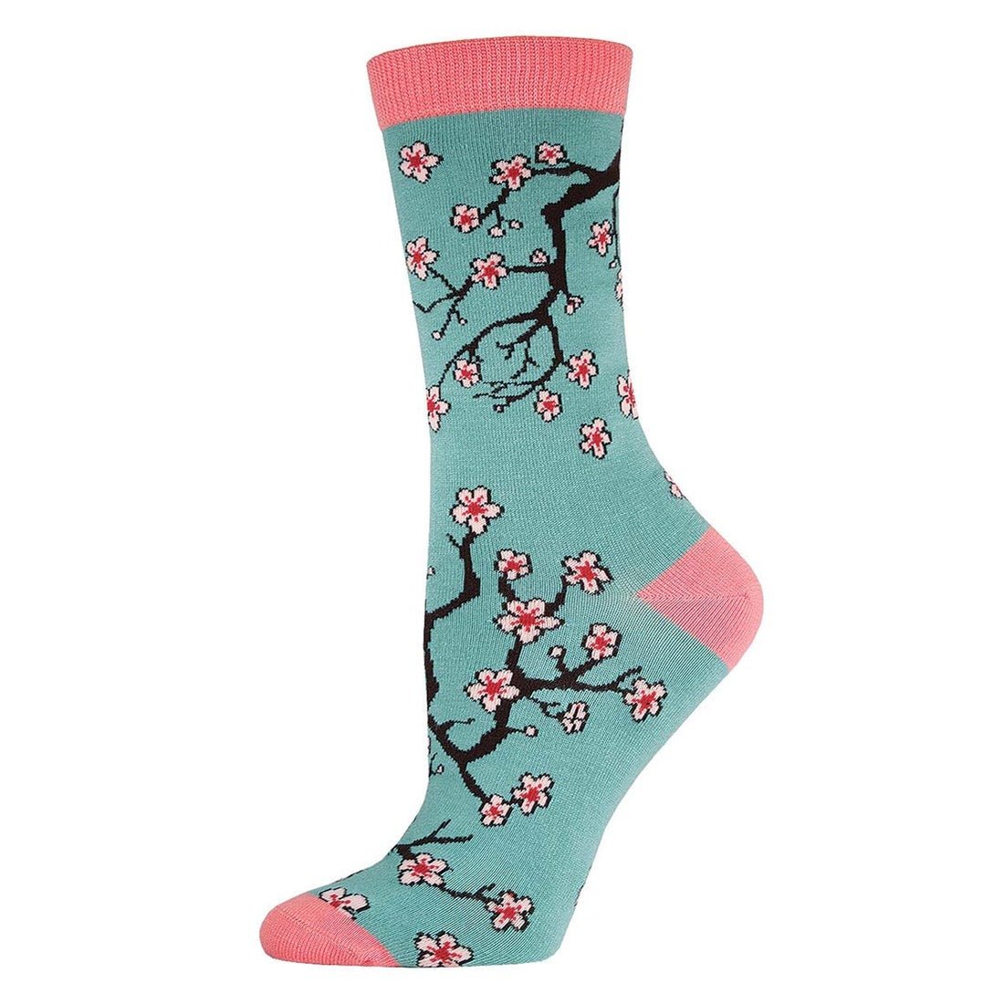 Cherry Blossoms | Women | Bamboo | Jade Green - socks - Socksmith