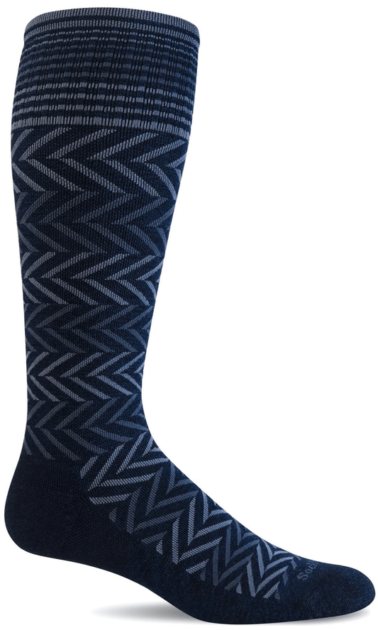 Chevron | Compression | Women | Navy - socks - Sockwell