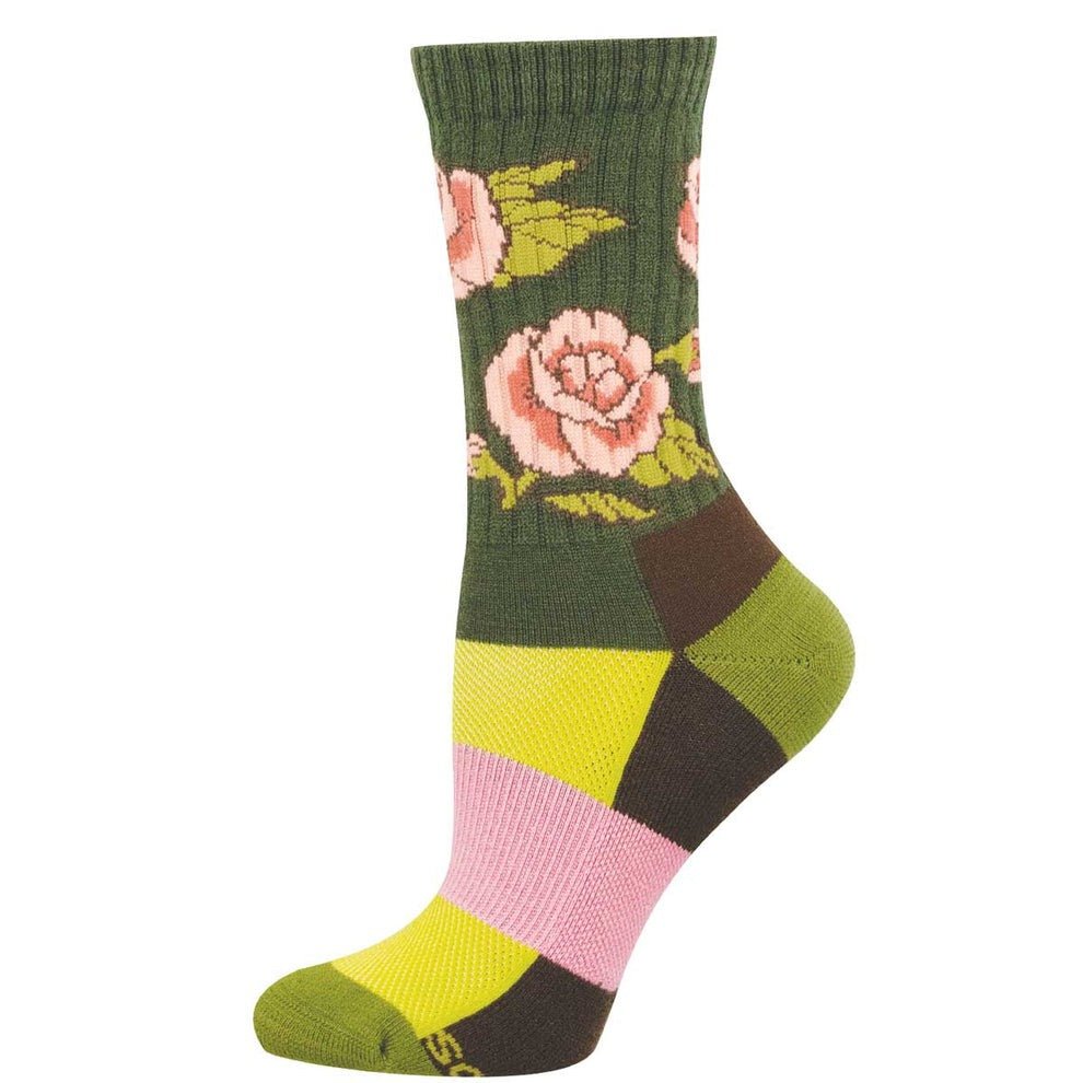 Chose The Rose | Women | Green - socks - Socksmith