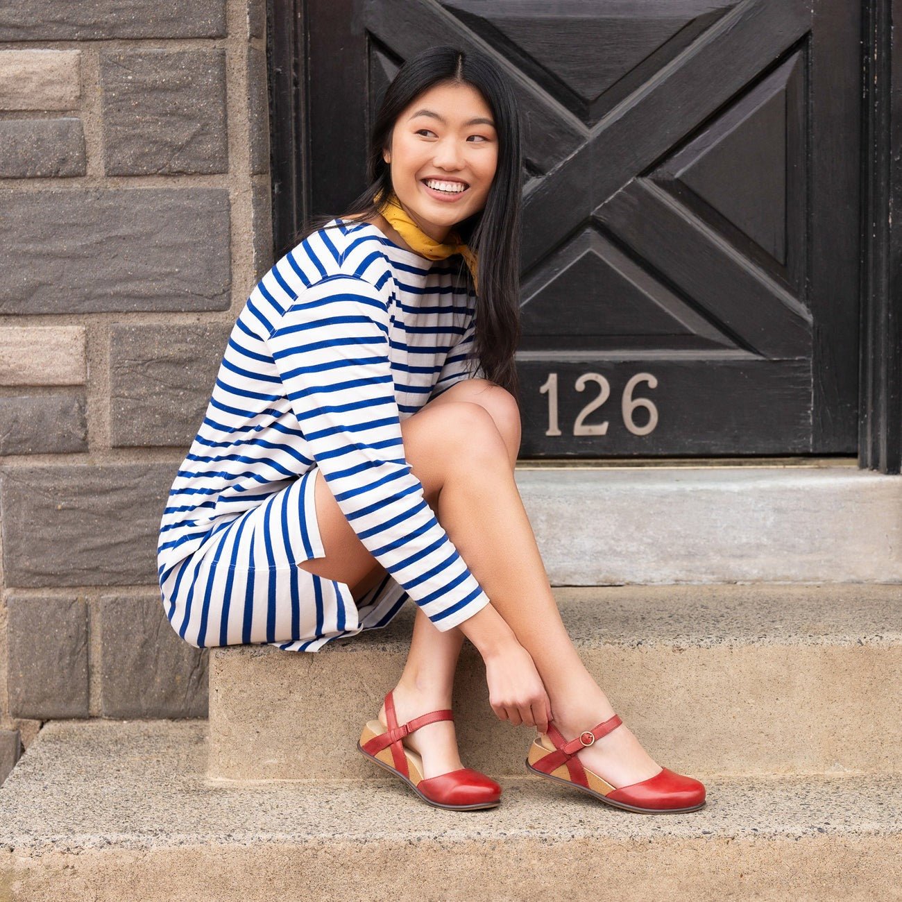 Christine | Burnished Nappa | Red - sandals - Dansko