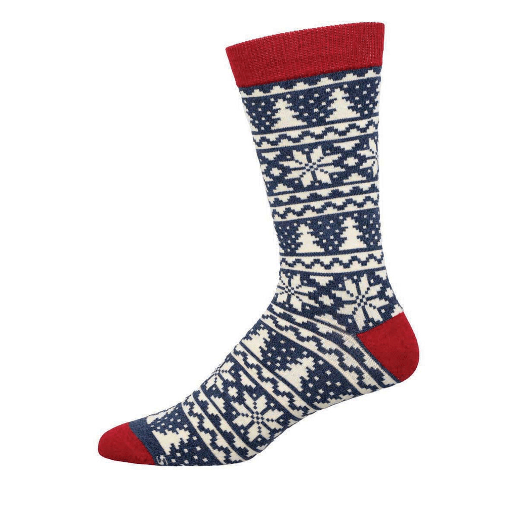 Christmas Fair Isle | Bamboo | Men | Blue Heather - socks - Socksmith